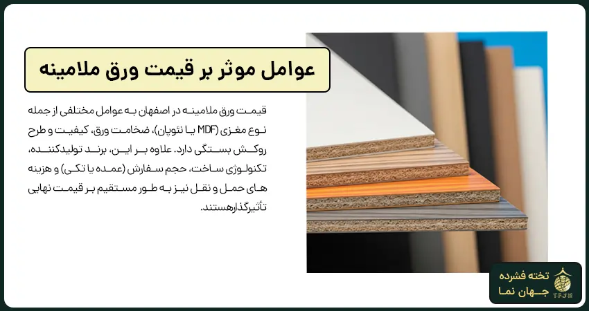 عوامل موثر بر قیمت ورق ملامینه